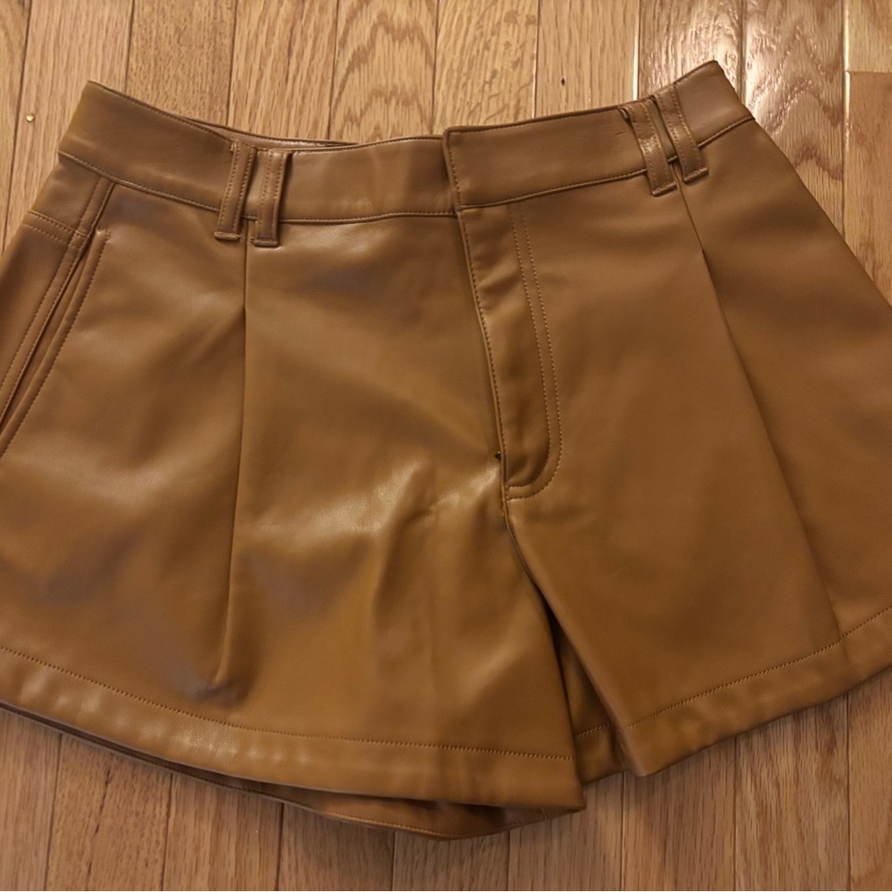 Free people We The People Tan Leather Shorts (color brown sugar)